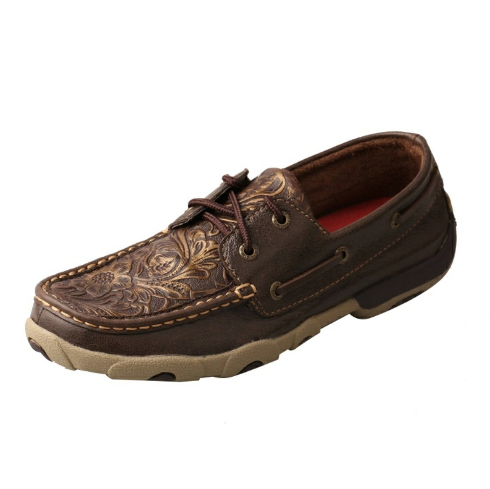 Twisted X Embossed Leather Boat Shoes Sz 6.5